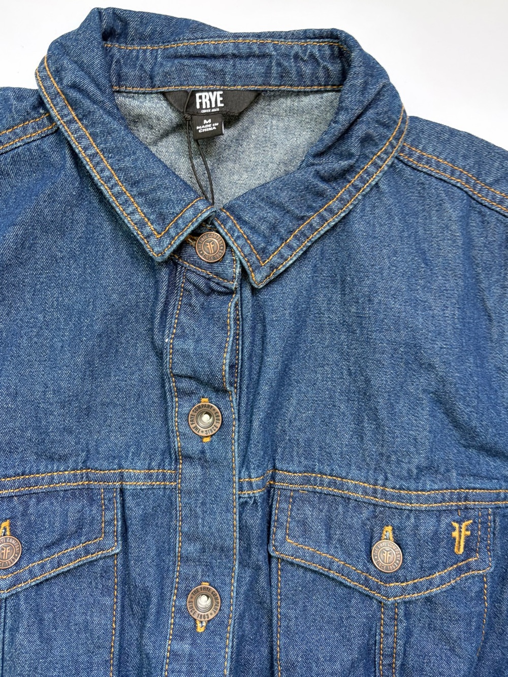 Frye Dark Blue Denim Midi Shirt Dress - Picture 5 of 7